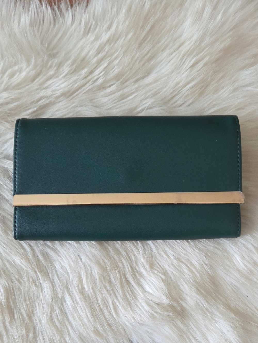 A New Day Green Women's Clutch Wallet with Gold Accent